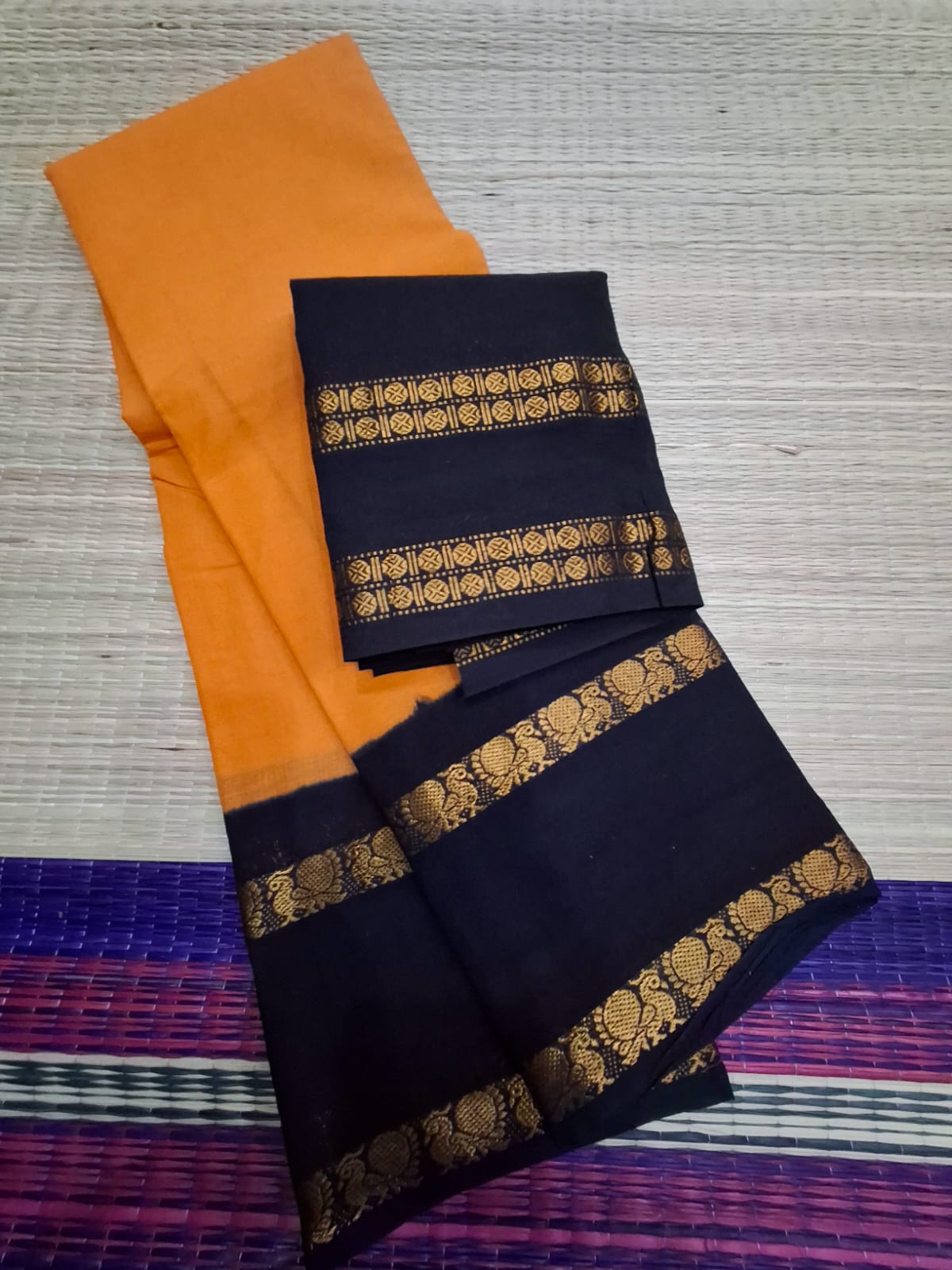 Rettapatti Plan Double Side Gold Zari Border (ADYPLN-002)