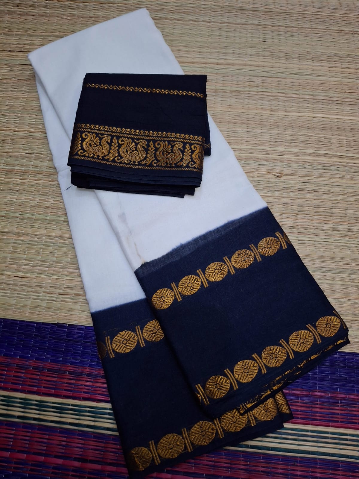 Rettapatti Plan Double Side Gold Zari Border (ADYPLN-002)