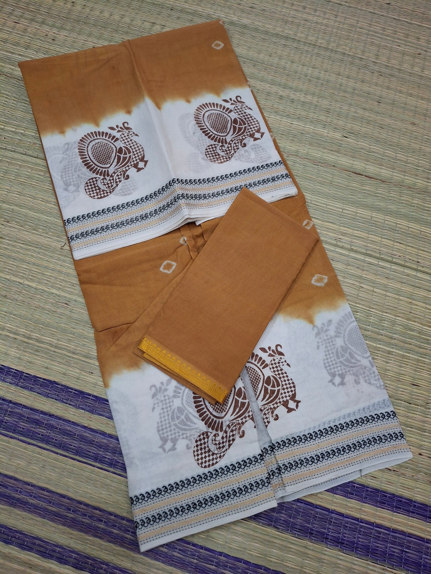 Sungudi - Hand Knotted Bhanthini Small Thread Black Zari Double Side Zari border (BLKAMALA-BHN-003)