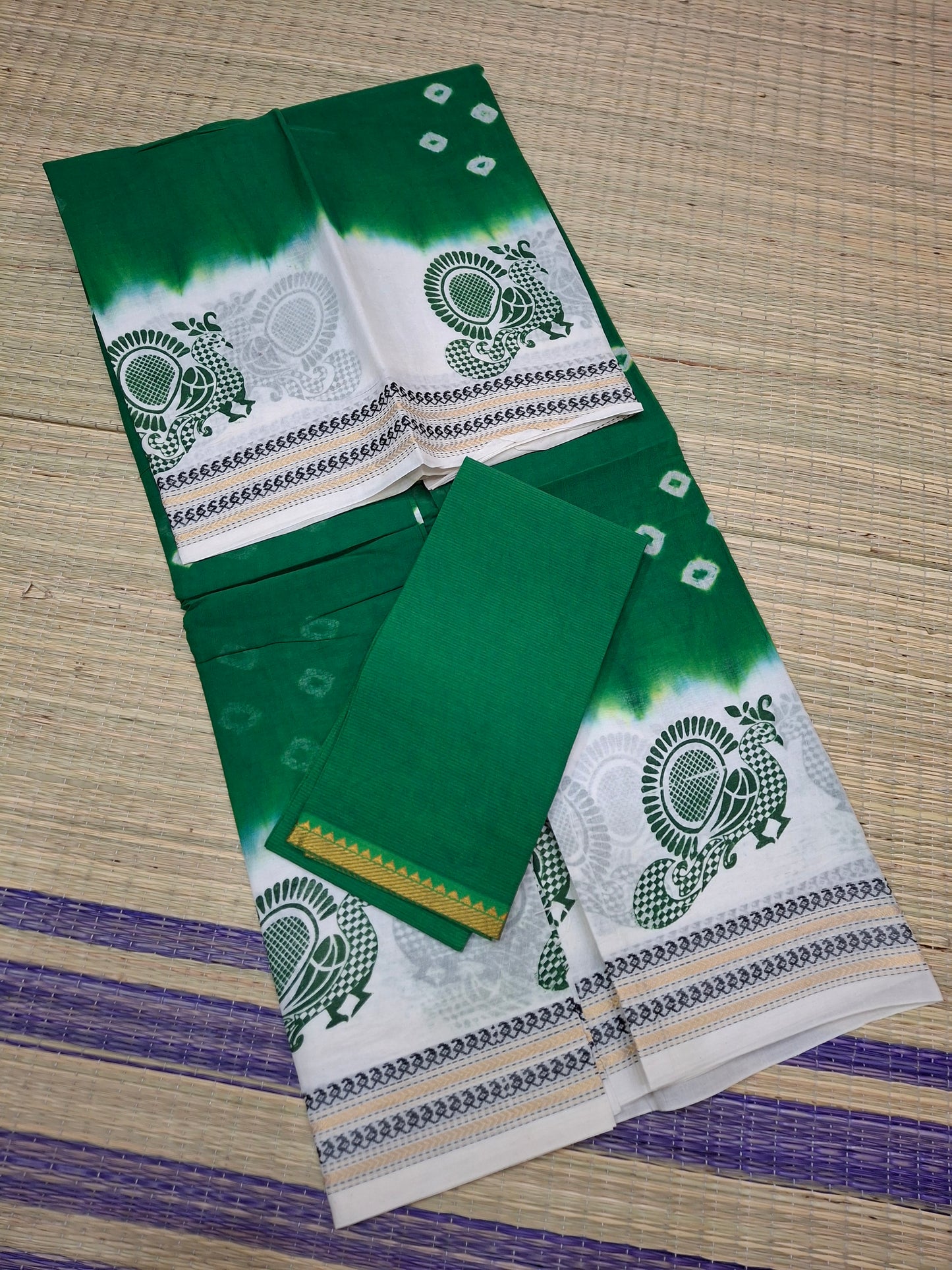 Sungudi - Hand Knotted Bhanthini Small Thread Black Zari Double Side Zari border (BLKAMALA-BHN-003)