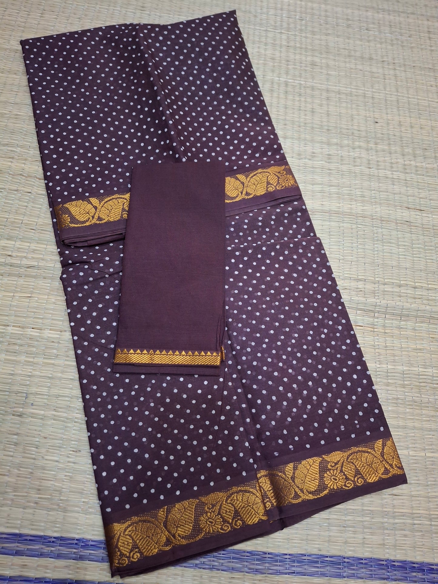 Sungudi 6Yard Hand Batik Printed Dots Pattern (D/S-OSI-001)