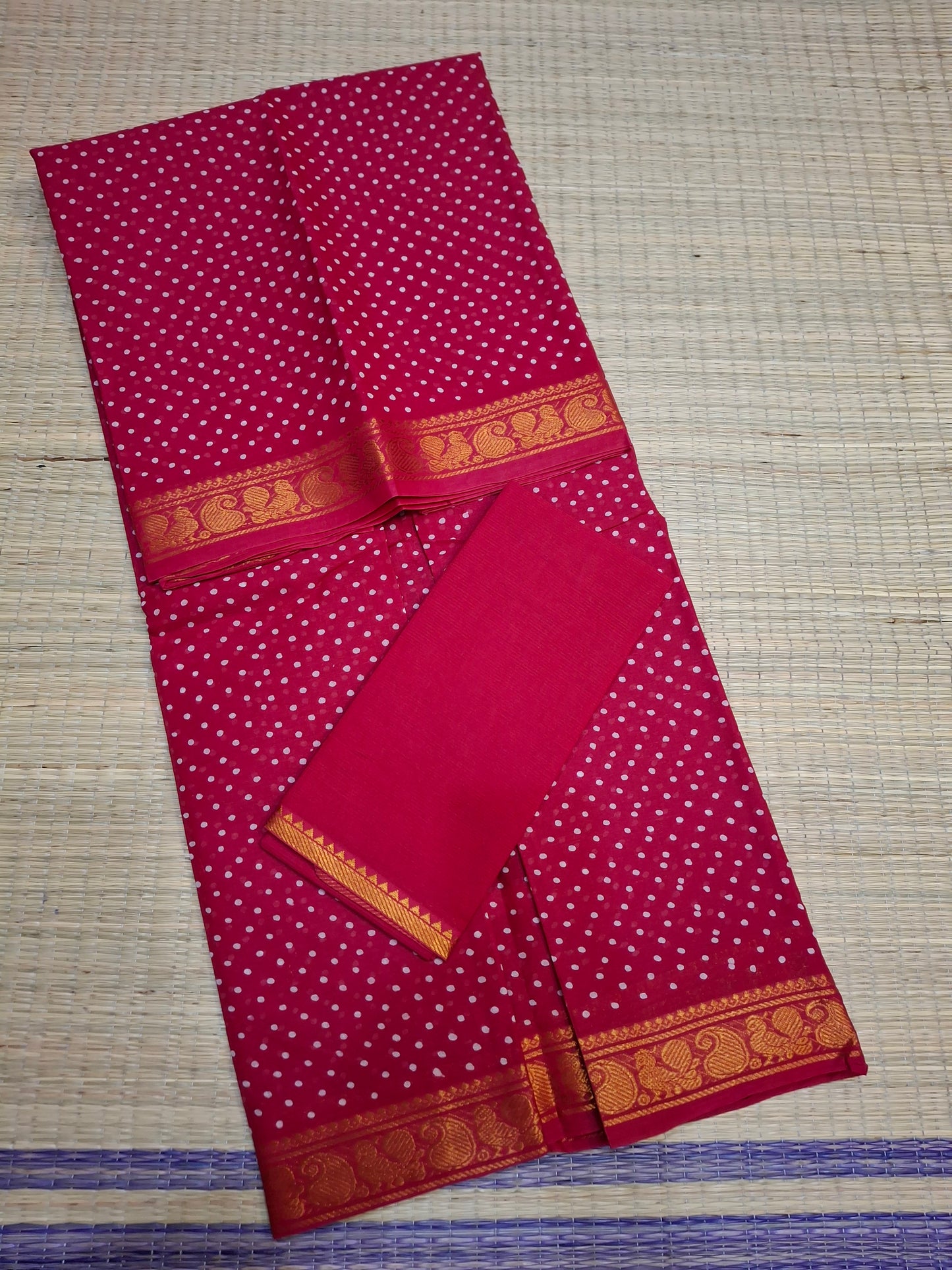 Sungudi 6Yard Hand Batik Printed Dots Pattern (D/S-OSI-001)