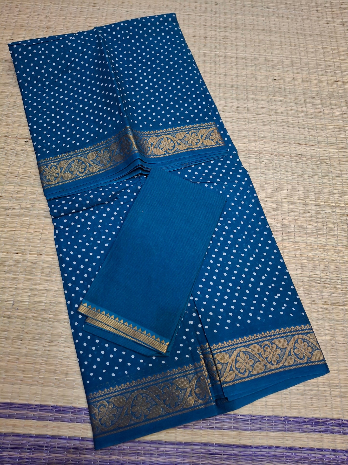 Sungudi 6Yard Hand Batik Printed Dots Pattern (D/S-OSI-001)