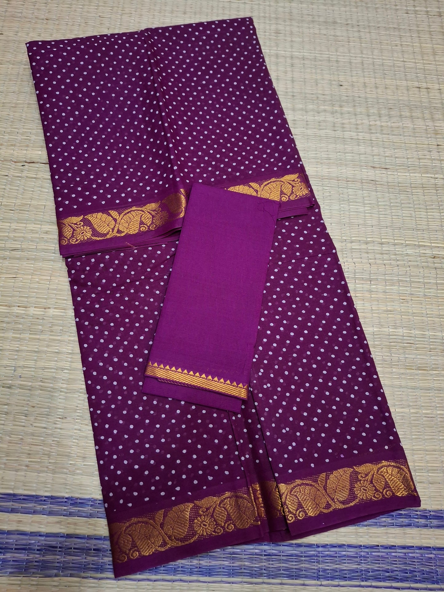 Sungudi 6Yard Hand Batik Printed Dots Pattern (D/S-OSI-001)