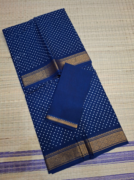 Sungudi 6Yard Hand Batik Printed Dots Pattern (D/S-OSI-001)