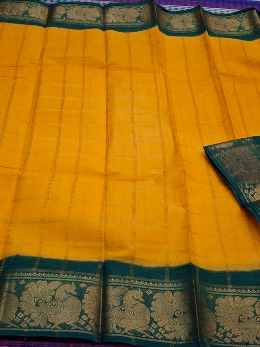 Madurai Sungudi - 6 Yard Big Checks Poonam Border  (2x2-BLK-SN01)