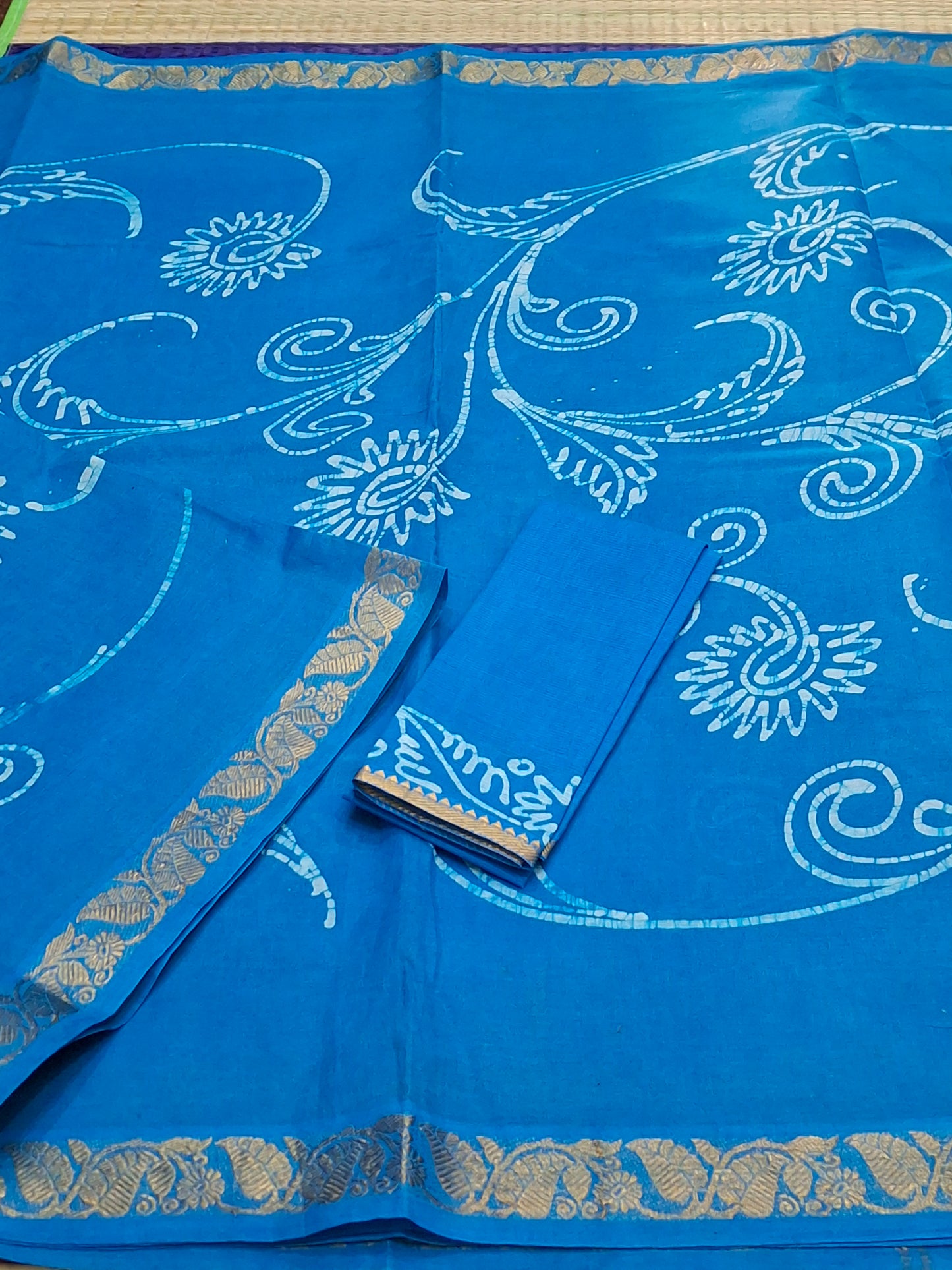 SUNGUDI COTTON-6 YARD HAND PEN ART SELF COLORS (ART-SD/S-BLU)