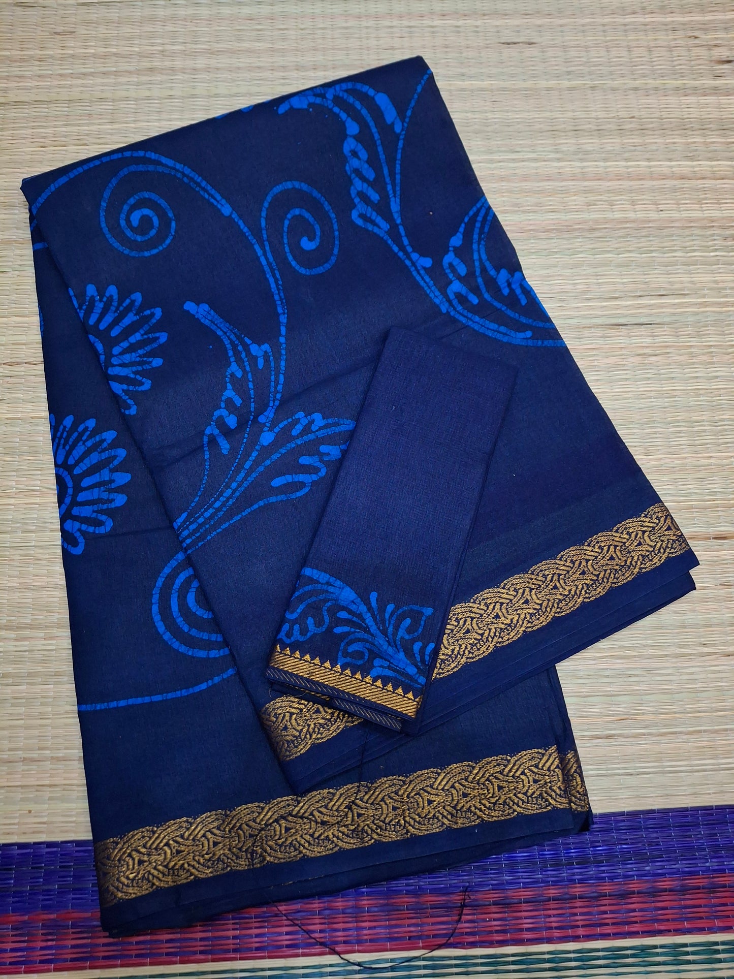 SUNGUDI COTTON-6 YARD HAND PEN ART SELF COLORS (ART-SD/S-BLU)