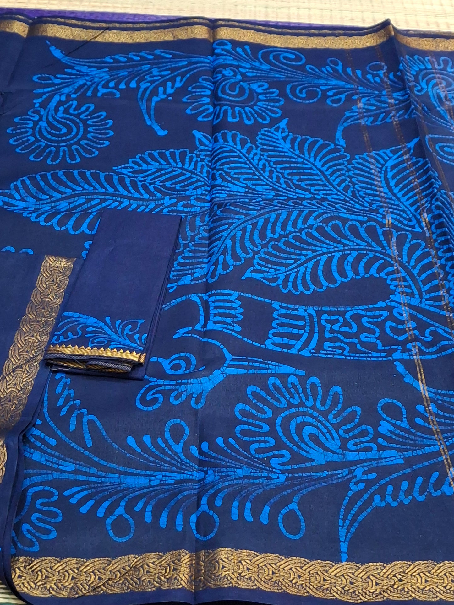 SUNGUDI COTTON-6 YARD HAND PEN ART SELF COLORS (ART-SD/S-BLU)