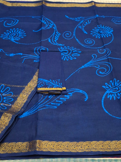 SUNGUDI COTTON-6 YARD HAND PEN ART SELF COLORS (ART-SD/S-BLU)