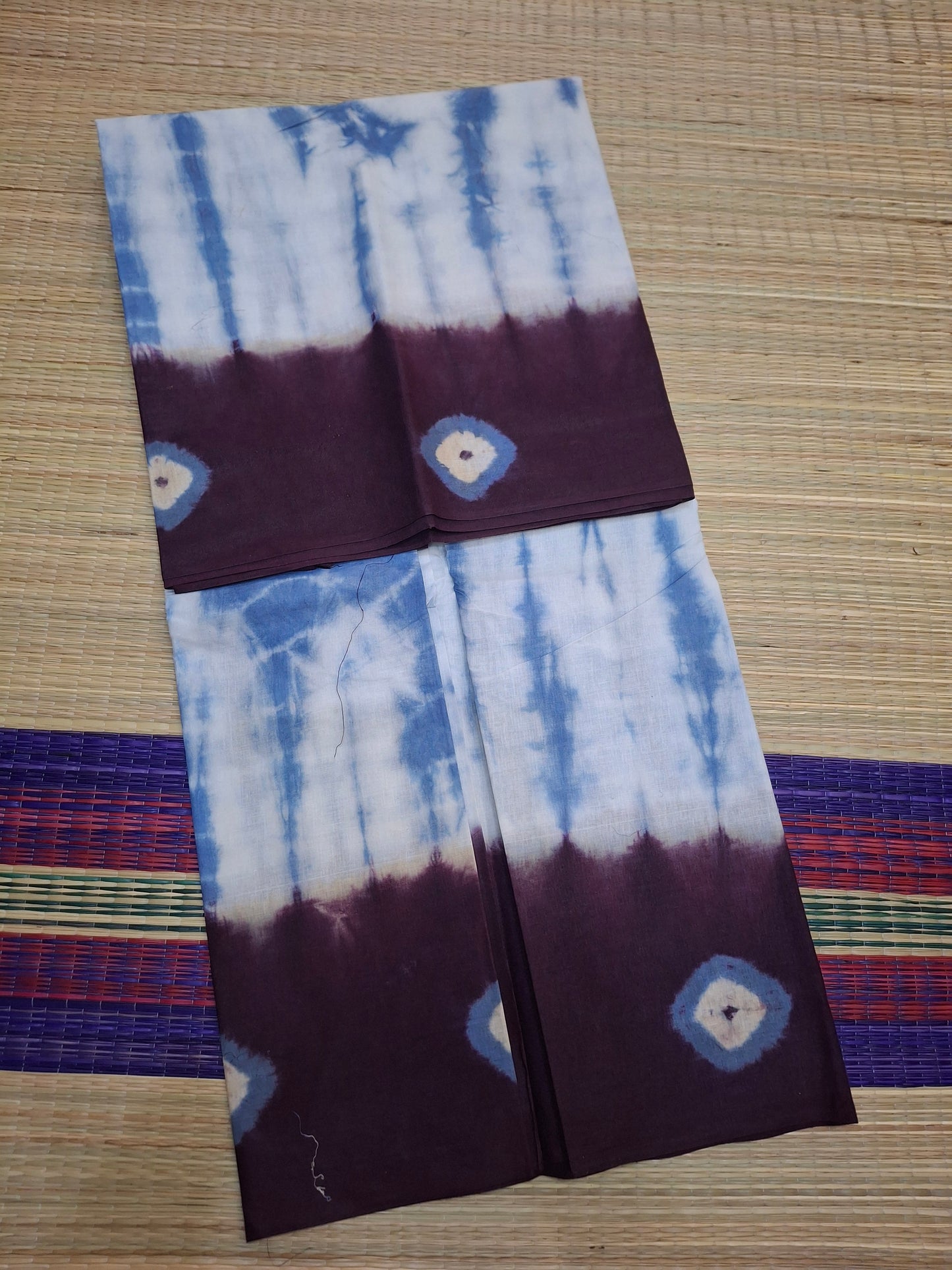 Sungudi - 6 Yard Bhantini Hand Weaving Hand Block Colors (100-BHN-CLD-002)