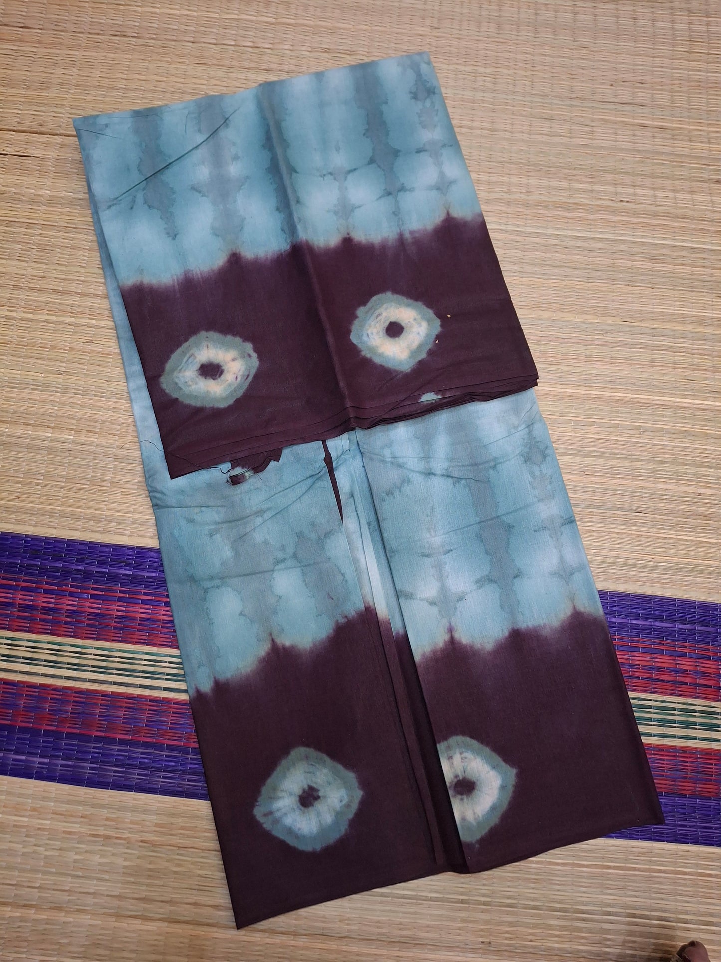 Sungudi - 6 Yard Bhantini Hand Weaving Hand Block Colors (100-BHN-CLD-002)