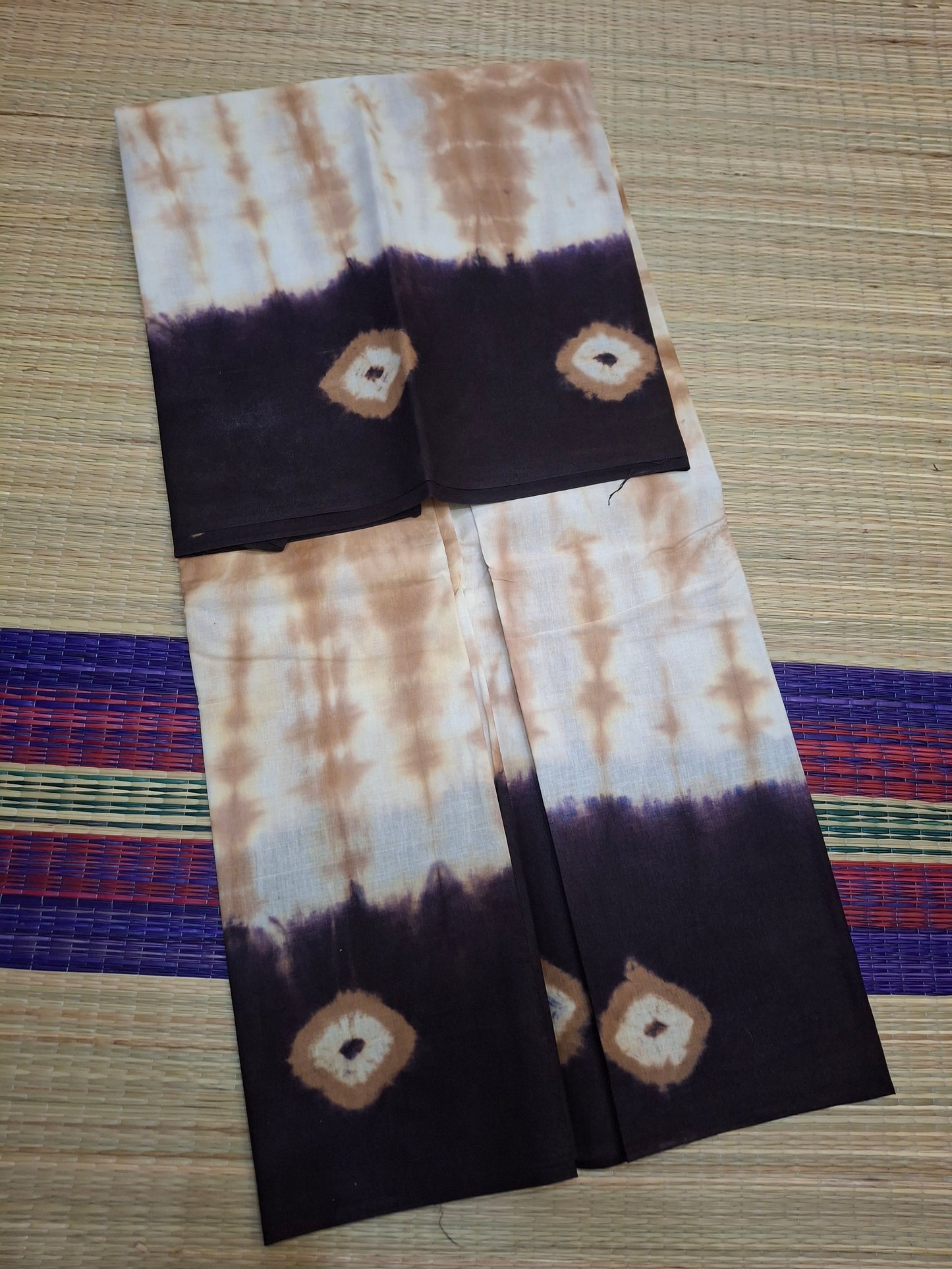 Sungudi - 6 Yard Bhantini Hand Weaving Hand Block Colors (100-BHN-CLD-002)