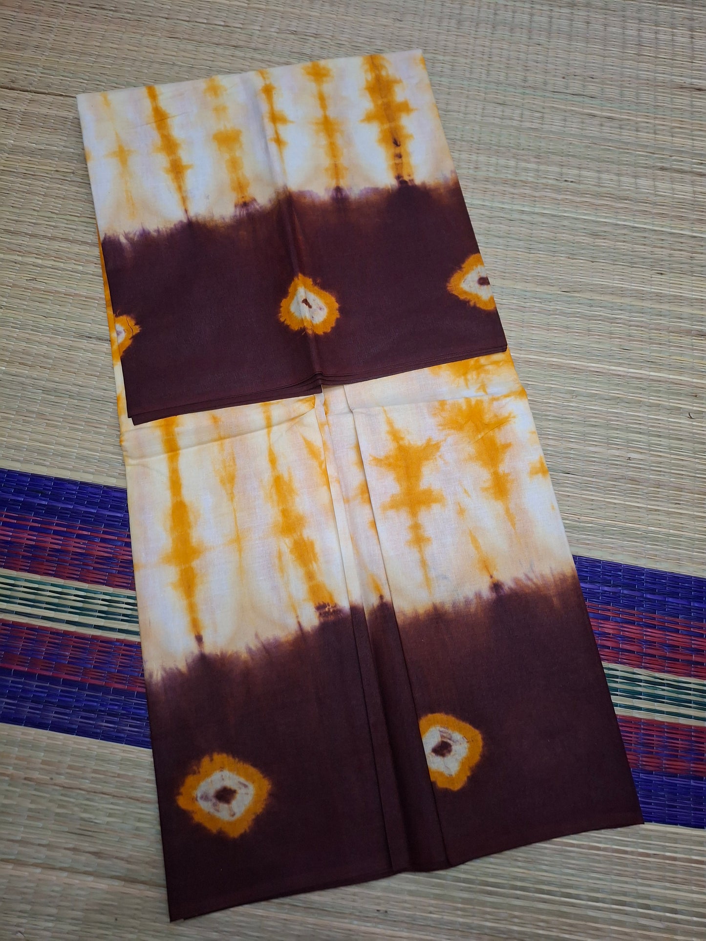 Sungudi - 6 Yard Bhantini Hand Weaving Hand Block Colors (100-BHN-CLD-002)