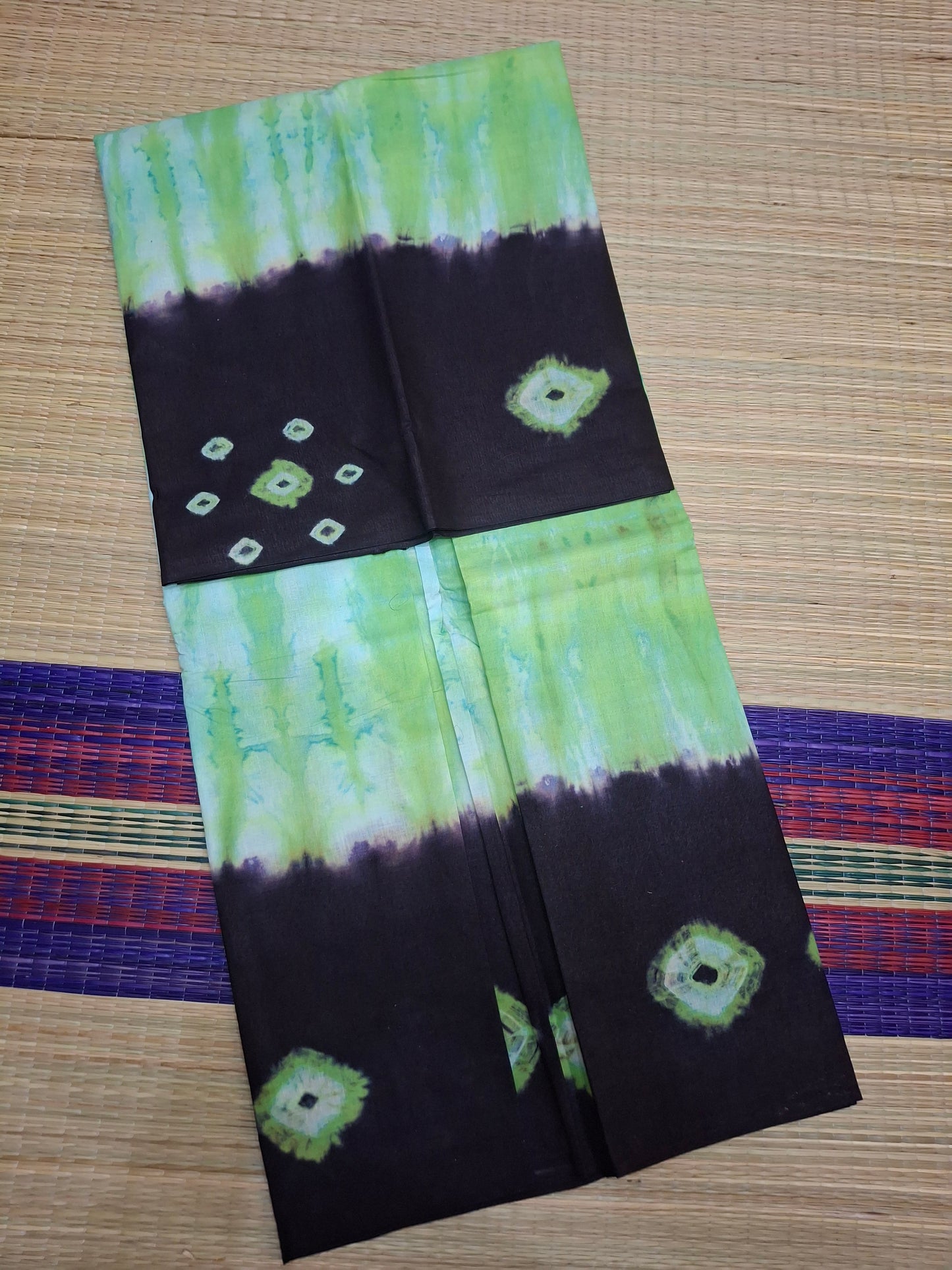 Sungudi - 6 Yard Bhantini Hand Weaving Hand Block Colors (100-BHN-CLD-002)