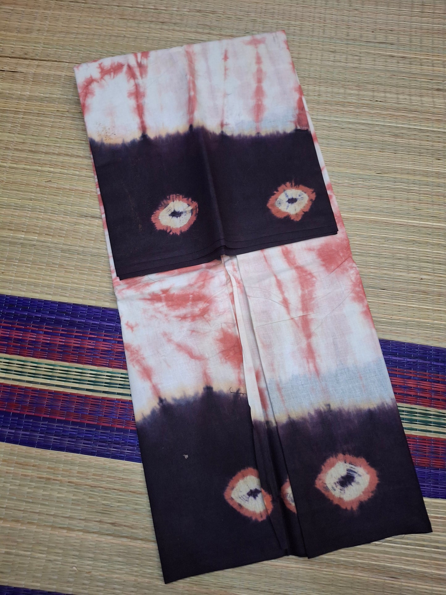 Sungudi - 6 Yard Bhantini Hand Weaving Hand Block Colors (100-BHN-CLD-002)