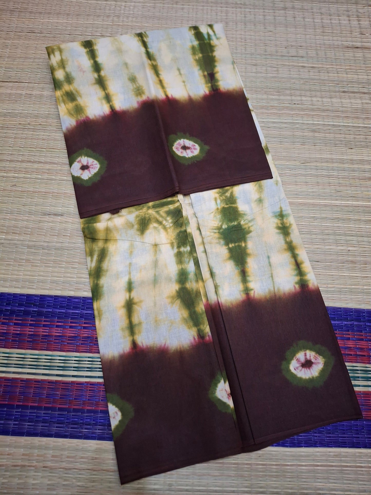 Sungudi - 6 Yard Bhantini Hand Weaving Hand Block Colors (100-BHN-CLD-002)