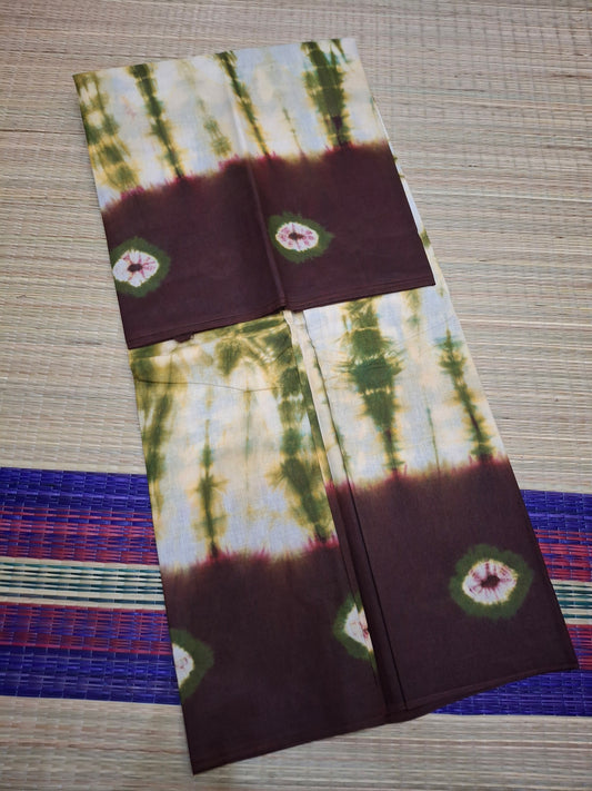 Sungudi - 6 Yard Bhantini Hand Weaving Hand Block Colors (100-BHN-CLD-002)