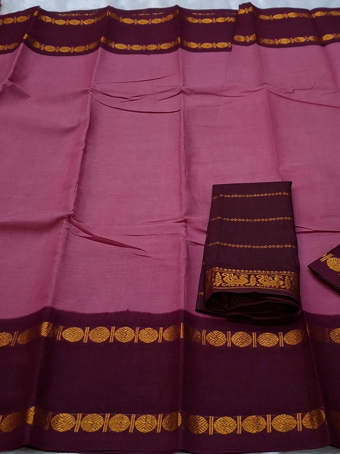 Rettapatti Plan Double Side Gold Zari Border (ADYPLN-002)