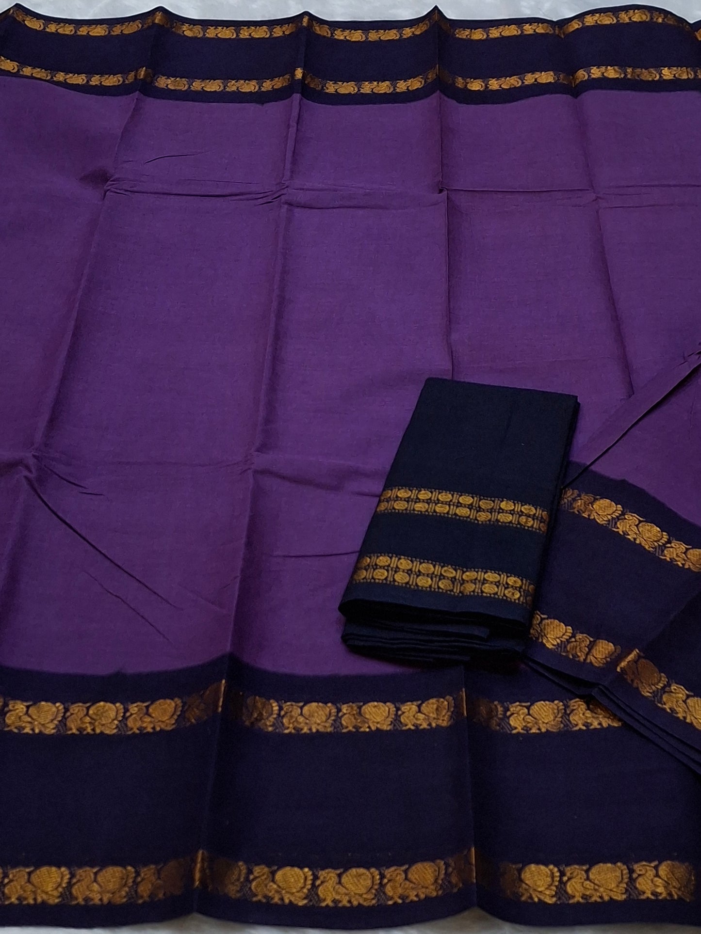 Rettapatti Plan Double Side Gold Zari Border (ADYPLN-002)