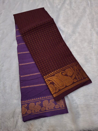 Half & Half Zari Checks & Velthari