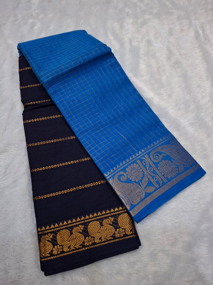 Half & Half Zari Checks & Velthari
