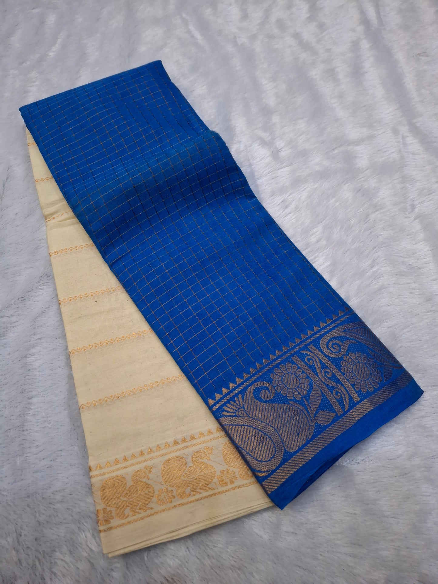 Half & Half Zari Checks & Velthari