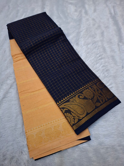 Half & Half Zari Checks & Velthari