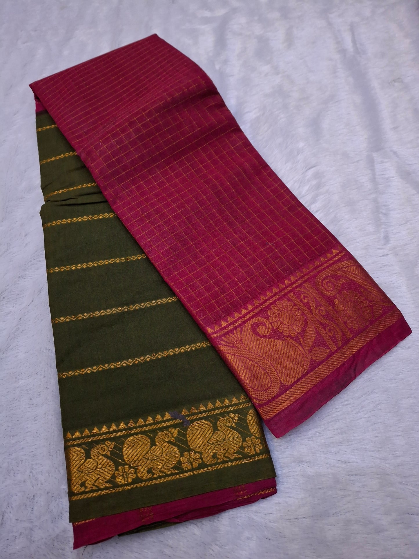 Half & Half Zari Checks & Velthari