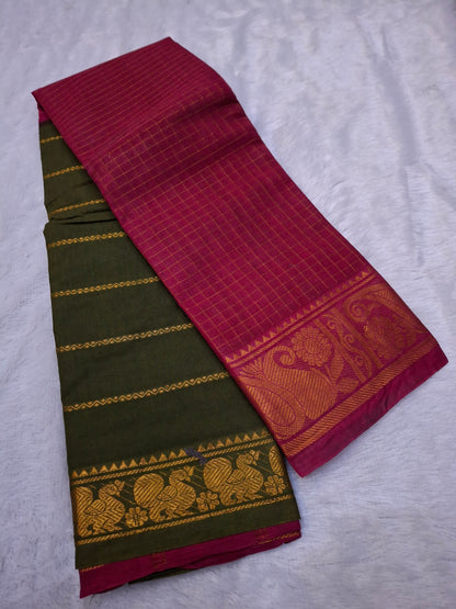 Half & Half Zari Checks & Velthari