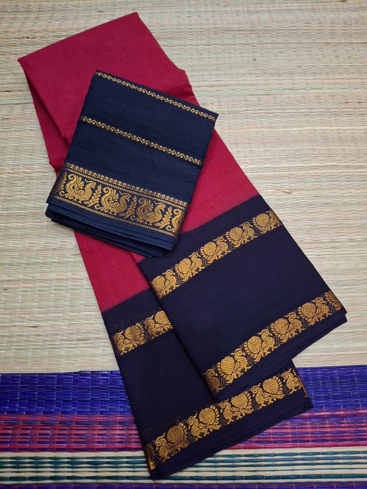 Rettapatti Plan Double Side Gold Zari Border (ADYPLN-002)