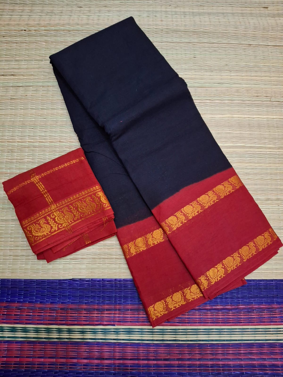 Rettapatti Plan Double Side Gold Zari Border (ADYPLN-002)