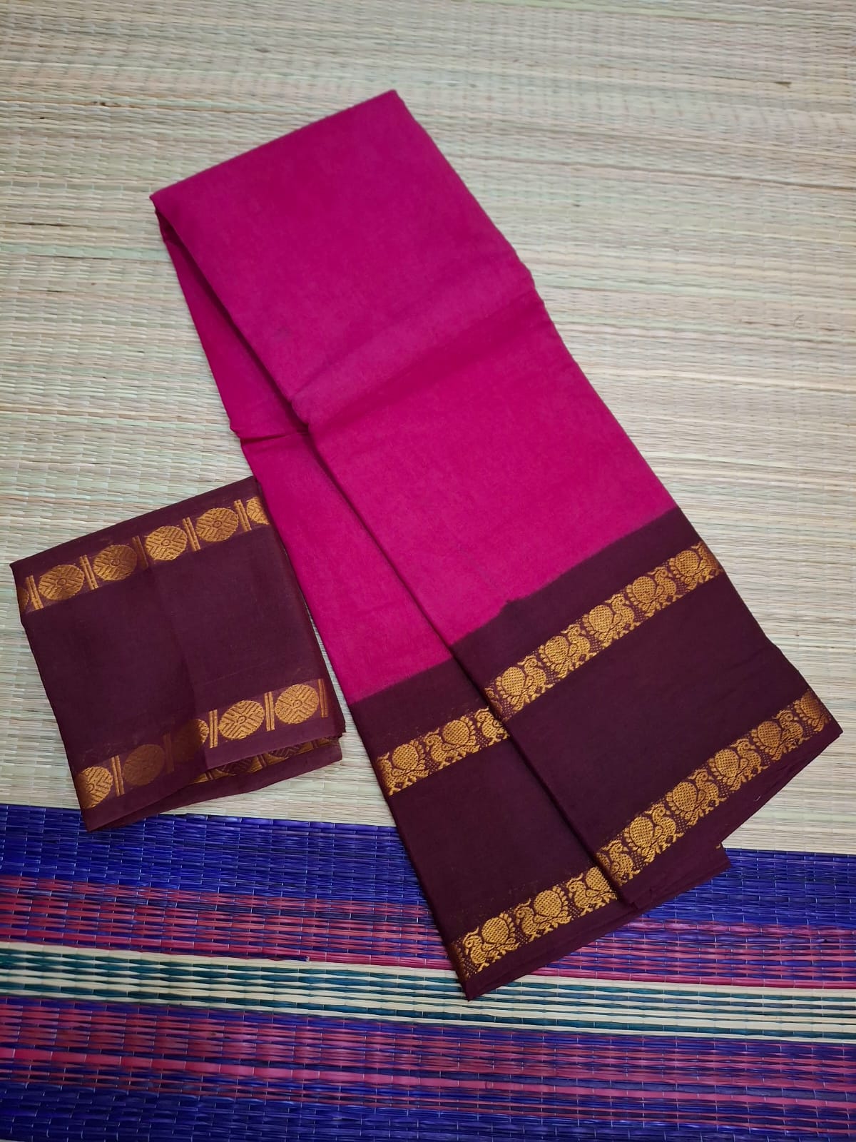 Rettapatti Plan Double Side Gold Zari Border (ADYPLN-002)