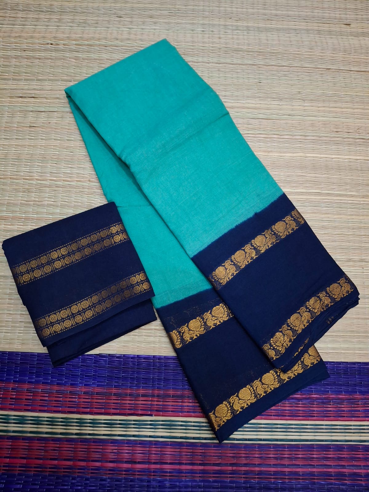 Rettapatti Plan Double Side Gold Zari Border (ADYPLN-002)